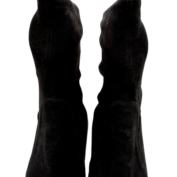 Stuart Weitzman Black Suede Heel Sock Luxury Boot Women Size 10 - Picture 10 of 16